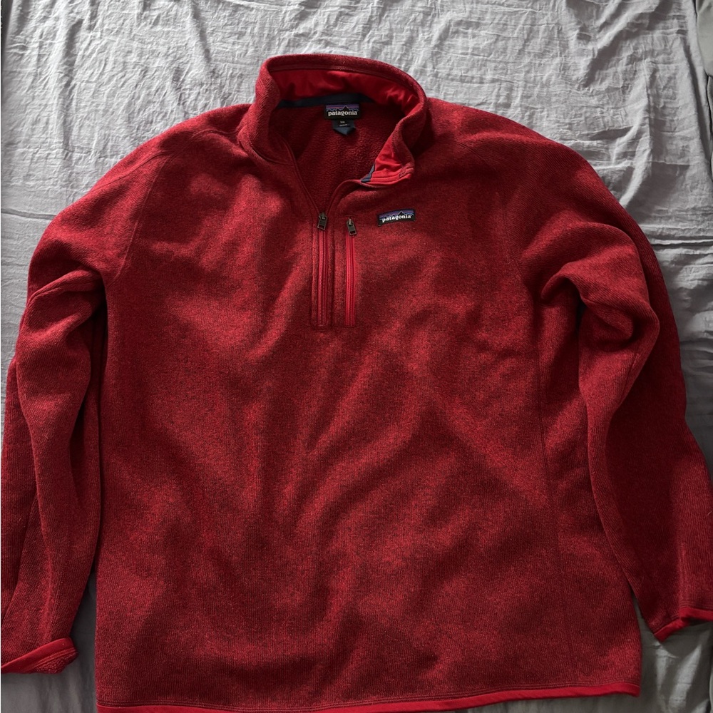 XXL Patagonia Men's Quarter Zip Sweater in Red
